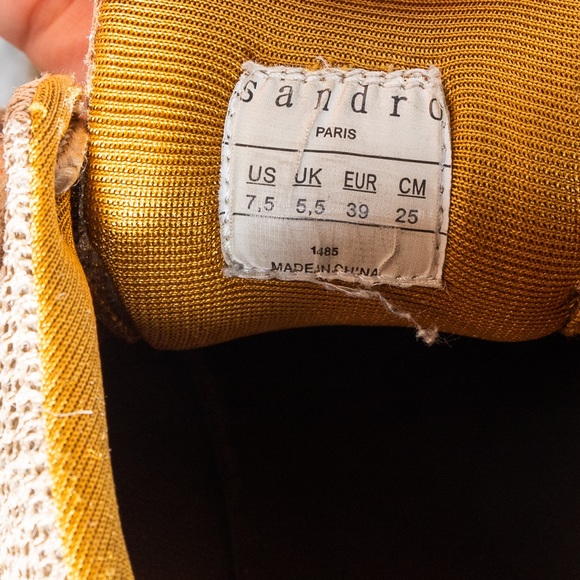 Sandro Paris Astro 1 Suede Chunky Sneakers in Camel l Tan - Picture 4 of 5